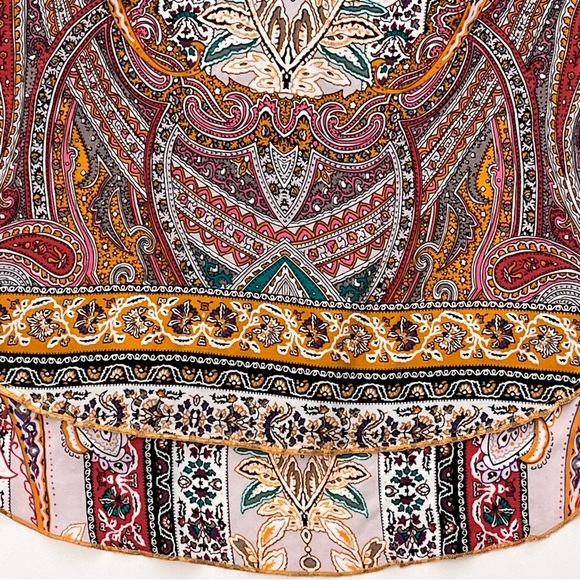 Aratta Silent Journey Anthro Stripe Floral Embroidered Top S High Low Tunic Boho - Picture 6 of 11